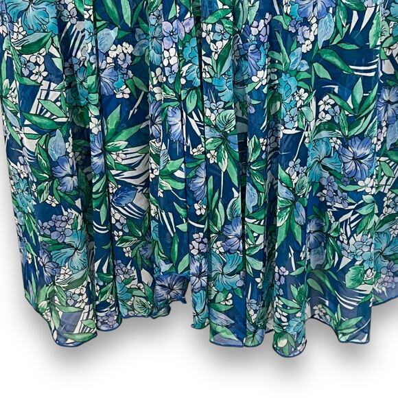Fit 4 U Blue Flyaway Bandeau Tropical One Piece Swimdress 24W - Picture 4 of 10
